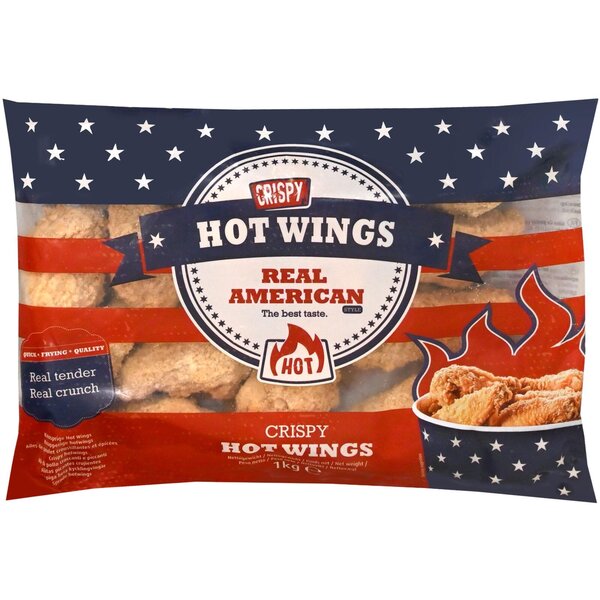 Real American Crispy Hotwings Halal, diepvries