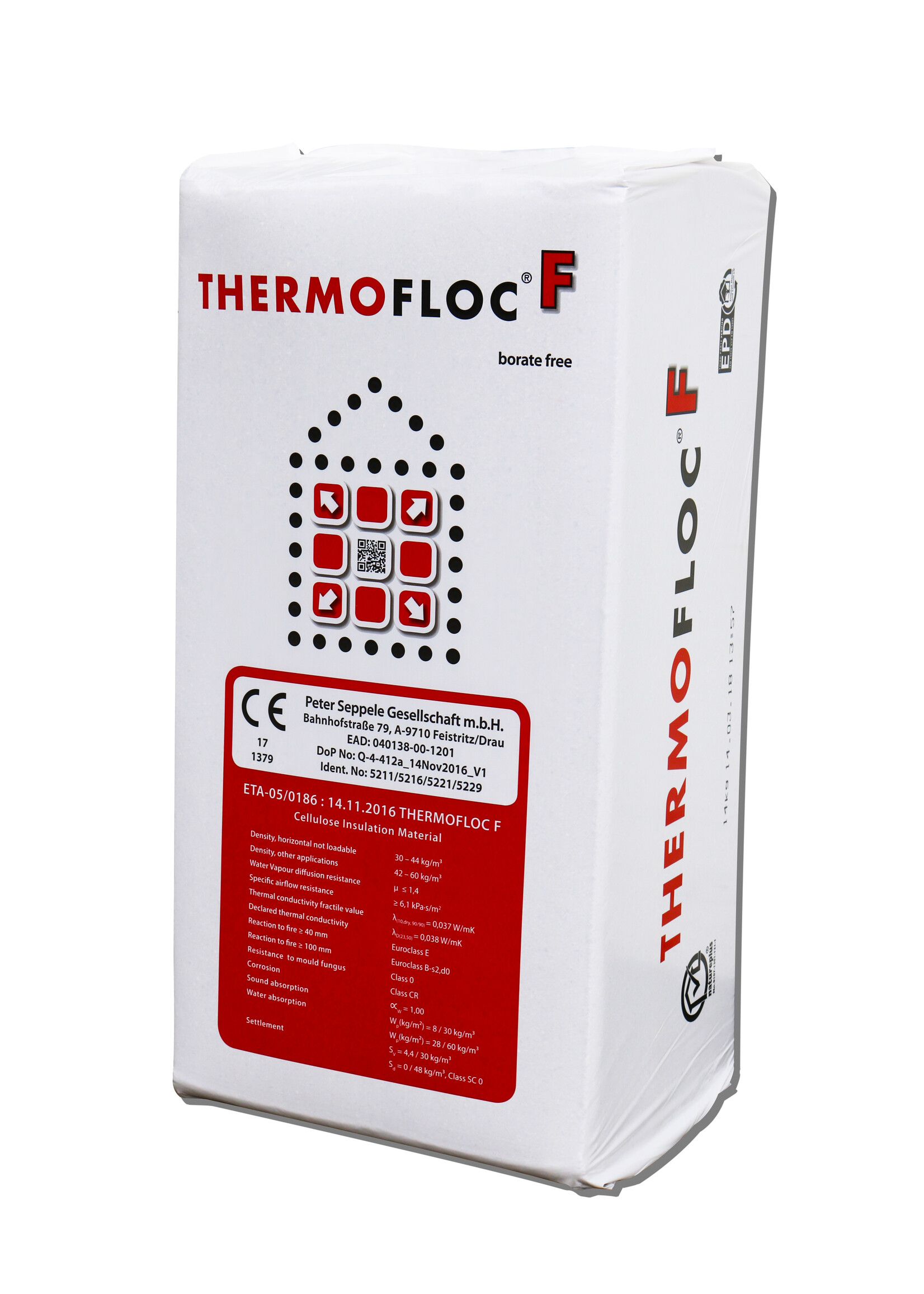 Thermofloc Thermofloc F cellulose inblaasisolatie (boraatvrij)