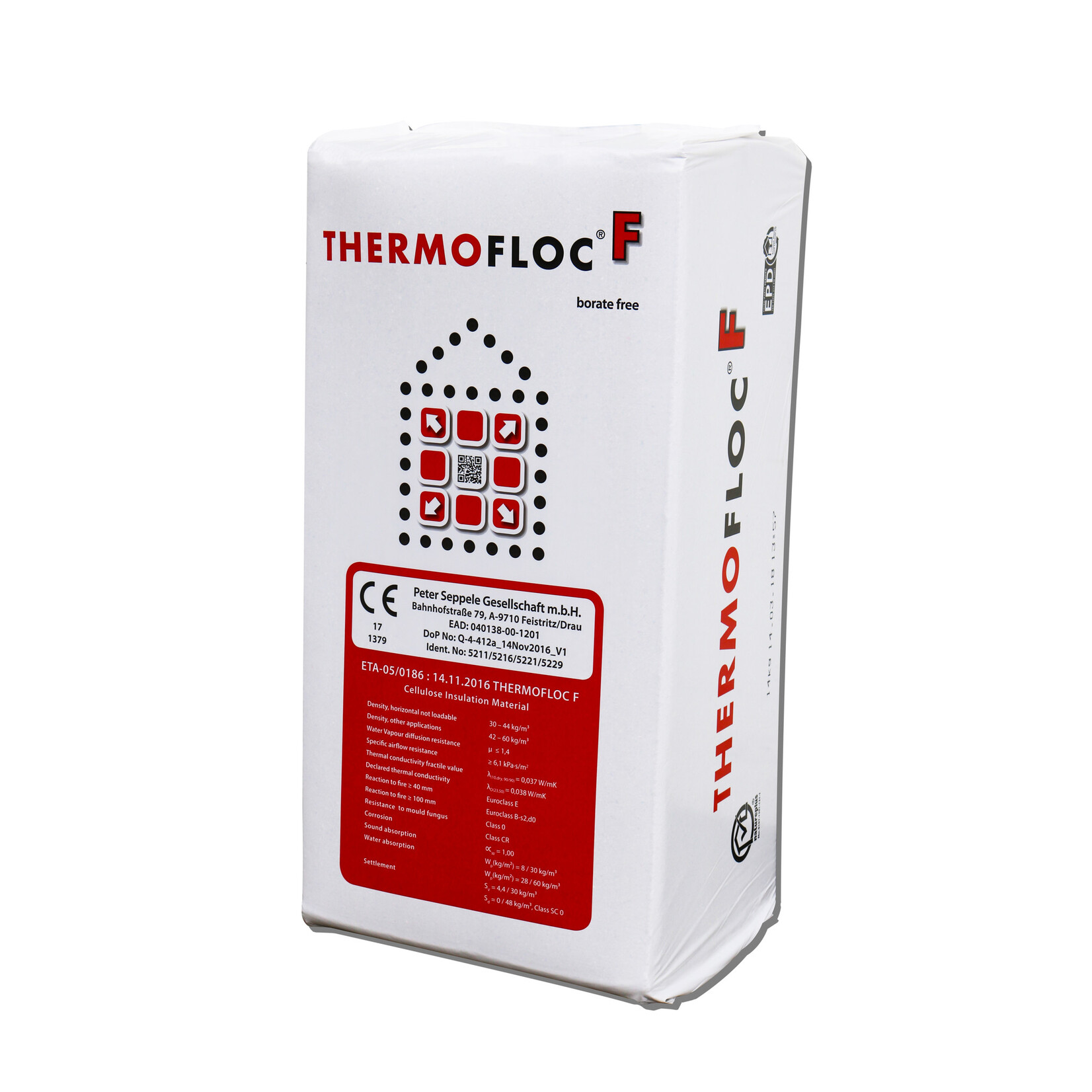 Thermofloc Pallet Thermofloc F Inblaas-isolatie (boraatvrij)