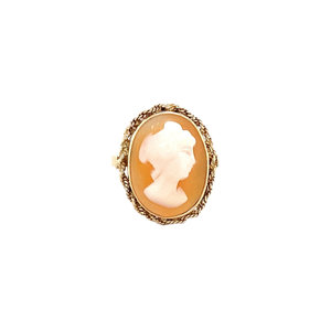 Gold ring with cameo 14 krt