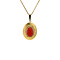 vintage Gold pendant with red coral 18 krt