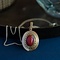 vintage Gold pendant with red coral 18 krt