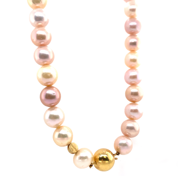 vintage Golden shoe pearl necklace 18 krt