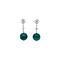 vintage Gold ear studs with diamond and malachite 18 krt