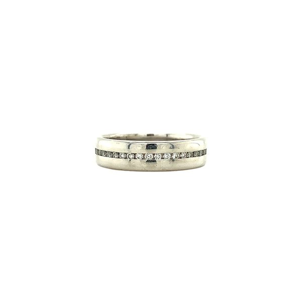 vintage Witgouden alliance ring met diamant 14 krt