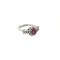 vintage White gold ring with ruby and diamond 14 krt