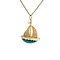 Gold boat pendant 14 krt