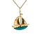 Gold boat pendant 14 krt