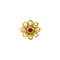 Gouden ring met robijn en zirkonia 18 krt