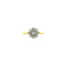 Gold entourage ring with diamond 14 krt