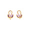 Gold ear clips with amethyst 18 krt