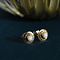 Gold ear studs with opal 14 krt