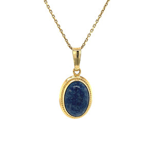 Gold pendant with lapis lazuli 14 krt