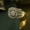 vintage Gouden ring met diamant 14 krt