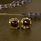 vintage Gold ear studs with garnet 14 krt