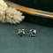 vintage Gold ear studs with sapphire 14 krt