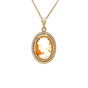 Gold pendant with cameo 14 krt