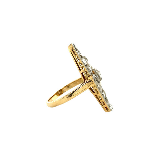 vintage Gold vintage ring with rose cut diamond 14 krt