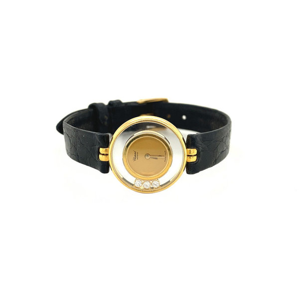vintage Gouden Chopard dameshorloge met diamant 18 krt
