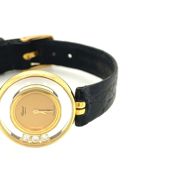 vintage Gouden Chopard dameshorloge met diamant 18 krt