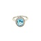 vintage White gold ring with topaz and diamond 14 krt