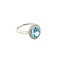 vintage White gold ring with topaz and diamond 14 krt