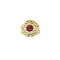 vintage Gouden ring met robijn en diamant 18 krt