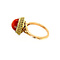 vintage Tricolor gold ring with red coral 14 krt