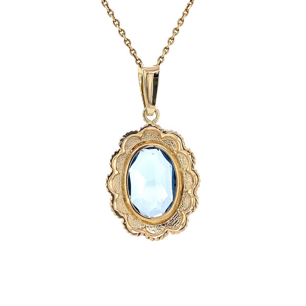 vintage Gold pendant with blue spinel 14 krt