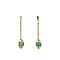 vintage Gold ear studs with turquoise 18 krt