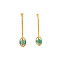 vintage Gold ear studs with turquoise 18 krt