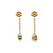 vintage Gold ear studs with turquoise 18 krt