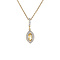 vintage Gold pendant with zirconia and citrine 14 krt