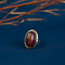 vintage Gold ring with stripe agate 14 krt