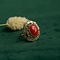 vintage Gold ring with red coral 14 krt