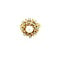 vintage Gold entourage ring with pearl and diamond 14 krt