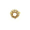 vintage Gouden entourage ring met parel en diamant 14 krt