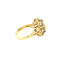 vintage Gold entourage ring with pearl and diamond 14 krt