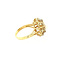 vintage Gouden entourage ring met parel en diamant 14 krt