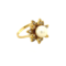 vintage Gouden ring met parel en diamant 18 krt