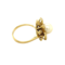 vintage Gouden ring met parel en diamant 18 krt