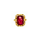 vintage Gouden ring met robijn 14 krt