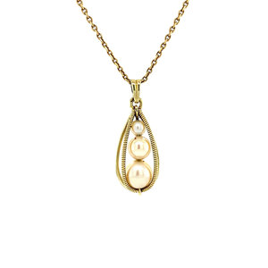 Gold pendant with pearl 14 krt