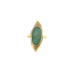 Gouden ring met turquoise 14 krt