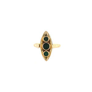 Gold ring with malachite 14 krt