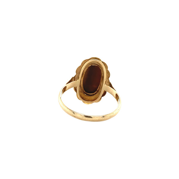 vintage Gouden ring met tijgeroog 14 krt
