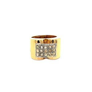 Gold art deco ring with rose diamond 18 krt