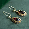 vintage Gold earrings with garnet 14 krt