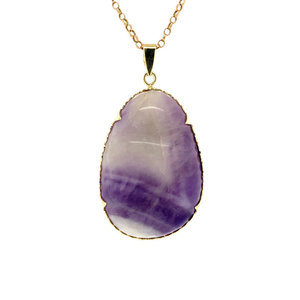 Gold pendant with amethyst quartz 14 krt