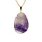 vintage Gouden hanger met amethist kwarts 14 krt